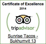 Sunrise Tacos 2014 Sukhumvit 13 Award