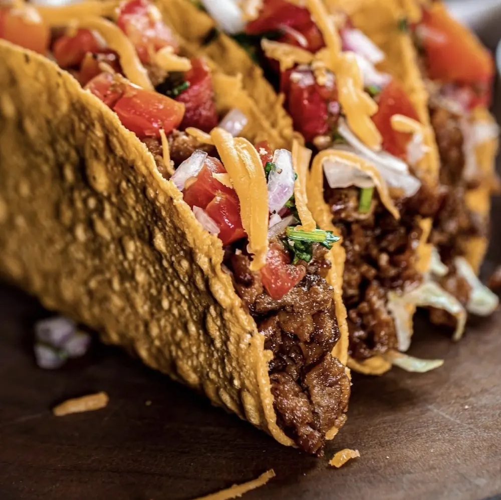 Crunchy hard-shell cowboy tacos